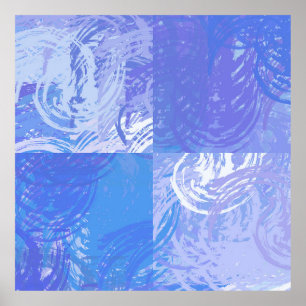 Poster Turquesa e roxa com abstrato