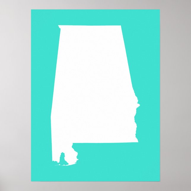 Poster Turquesa e White Alabama (Frente)