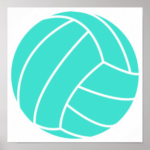 Poster Turquesa; Voleibol do verde azul