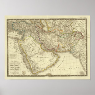 Póster Turquia asiática, Persia, Arábia, Kabul