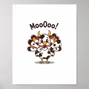 Poster Turquia Moo Vaca Figurino Bonito Graças Engraçado