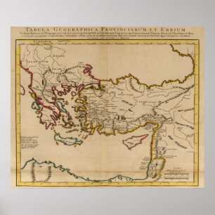 Póster Turquia, Roma, Grécia