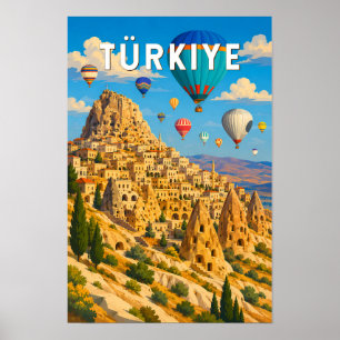 Poster Turquia Turquia Ilustração Viagem Arte Vintage