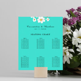 Poster Turquoise Daisy Floral Wedding 60 Gráfico