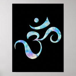 Poster Turquoise Marbled Om