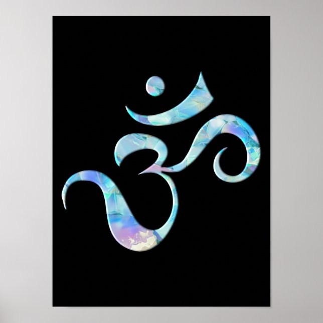 Poster Turquoise Marbled Om (Frente)