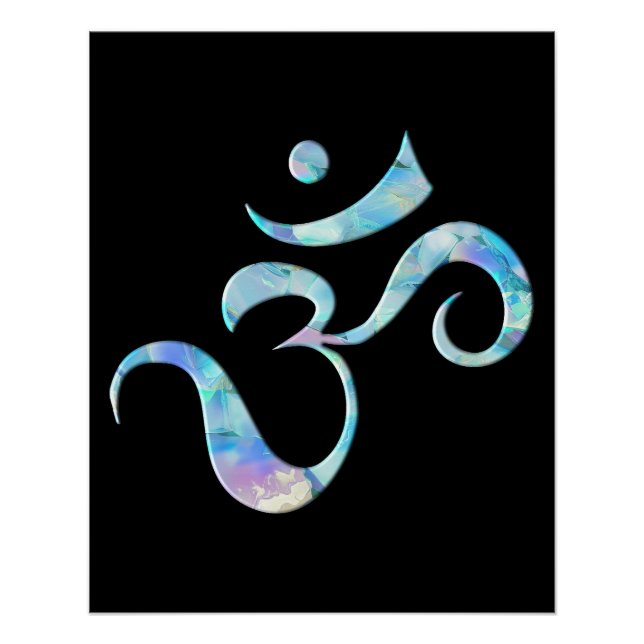 Póster Turquoise Marbled Om (Frente)