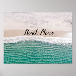 Poster Turquoise Water Beach, por favor personalizável