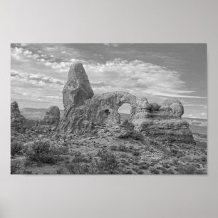Poster Turret Arch, Preto e Branco, Arches National Park