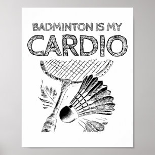 Poster Turtle Badminton Player Shuttle Racket 1