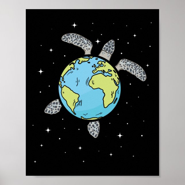 Poster Turtle Earth Sea Turtle Terra Day Turtle Planet (Frente)