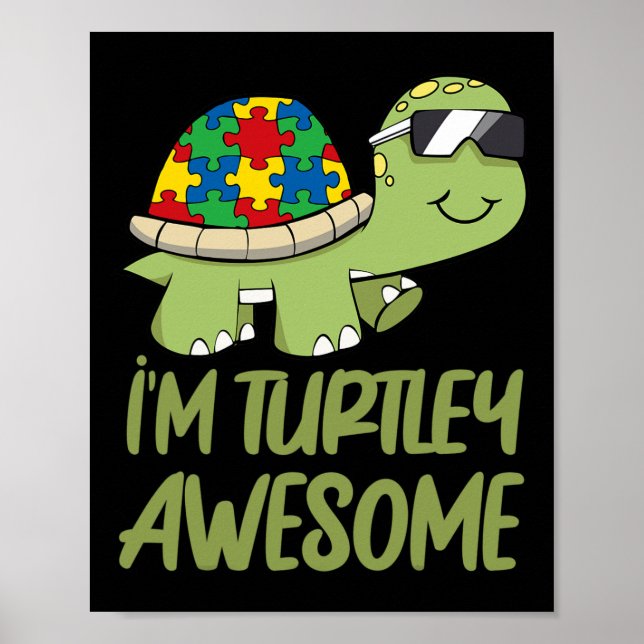 Poster Turtle Incrível Autismo Quebra-cabeça (Frente)