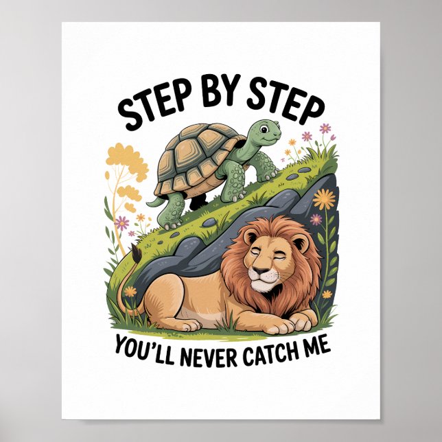 Poster Turtle Lion Funny (Frente)