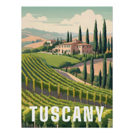 Póster Tuscany Italy Travel Poster