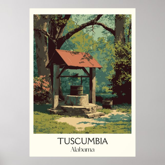 Poster Tuscumbia Alabama Poço dos Desejos (Frente)