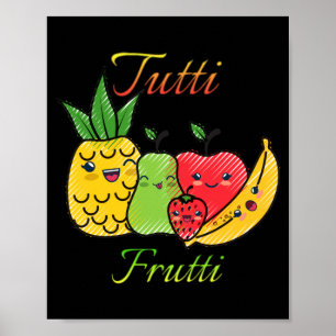 Poster Tutti Frutti Fruta Primavera Verão Praia à Beira-M