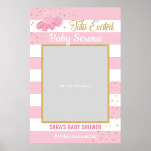 Poster Tutu Bailarina Baby Shower Adereço de Foto Quadro