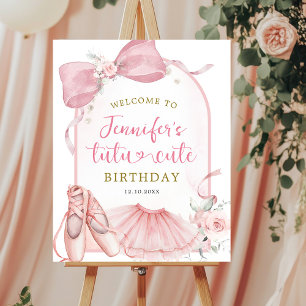 Poster Tutu de Coquete Rosa Aniversário de Bailarina Fofa