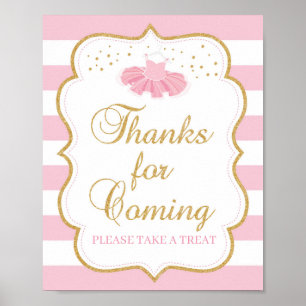 Poster Tutu vestiu obrigados para vir com o dourado rosa