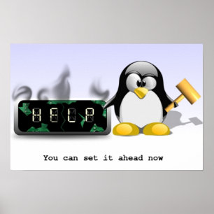 Póster Tux despedaça o Pulso de disparo-Anti horário de