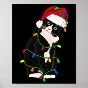 Poster Tuxedo Cat Meow Papais noeis Tuxxedo Árvores de Na