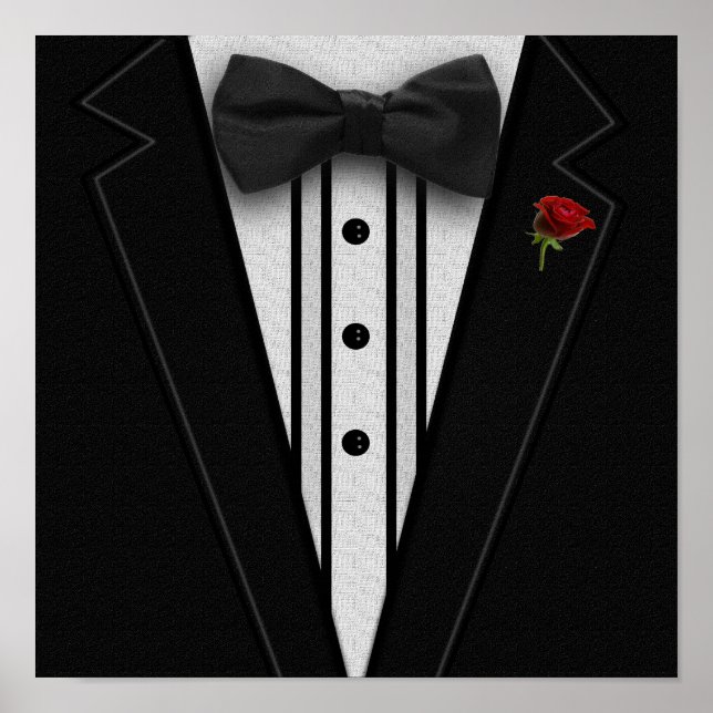Póster Tuxedo preto com Arco (Frente)
