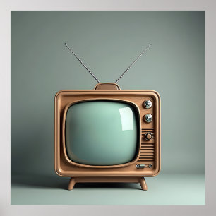 Poster TV antiga com antena
