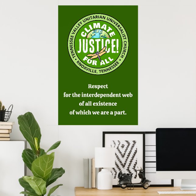 Poster TVUUC Climate Justice! Para Todos (Escritório em casa)