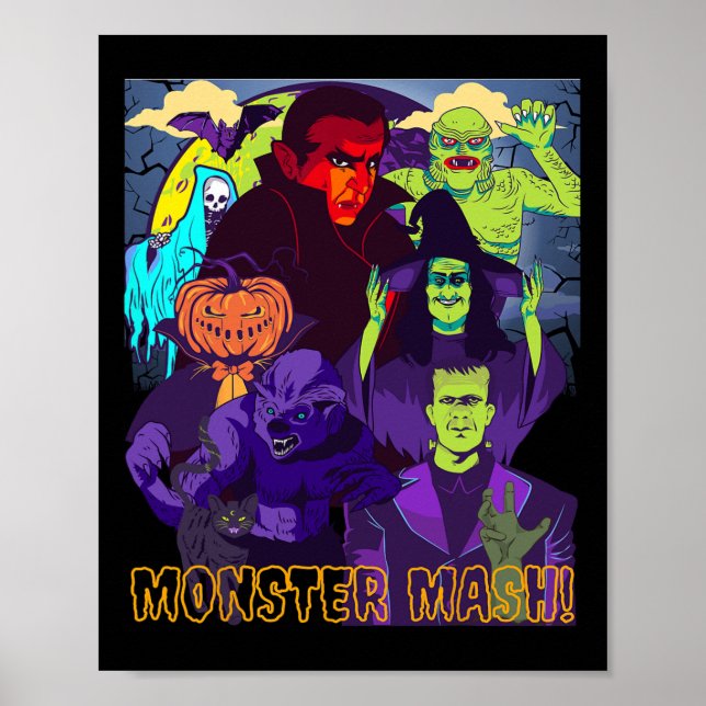 Poster Twear Tee's Monster Mash Halloween Figurume Mon (Frente)