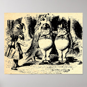 Póster Tweedle Dee e Tweedle Dum Alice