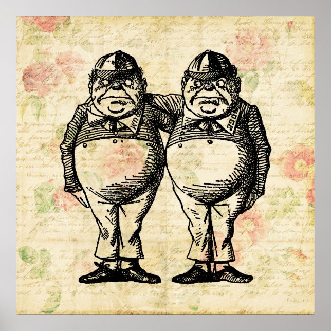 Poster Tweedledee e Tweedledum Alice no País das Maravilh (Frente)