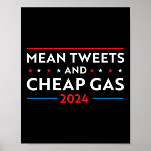Poster Tweets E Gás Barato Engraçado 2024 Pro Trump Men M