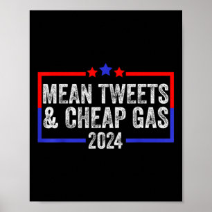 Poster Tweets Médios E Gás Barato Engraçado 2024 Pro Trum