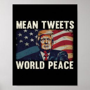 Poster Tweets sobre o Patriótico Donald Trump da Paz Mund