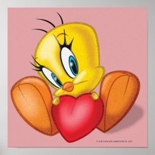 Póster Tweety Holding Heart