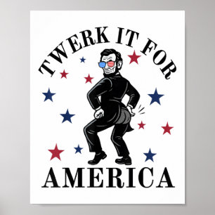 Poster Twerk It Para a América Humor Patriótico Adulto En