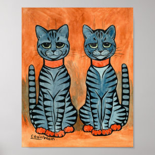 Poster Twin Cats Por Louis Wain