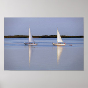 Poster Twin Sailboat Morning