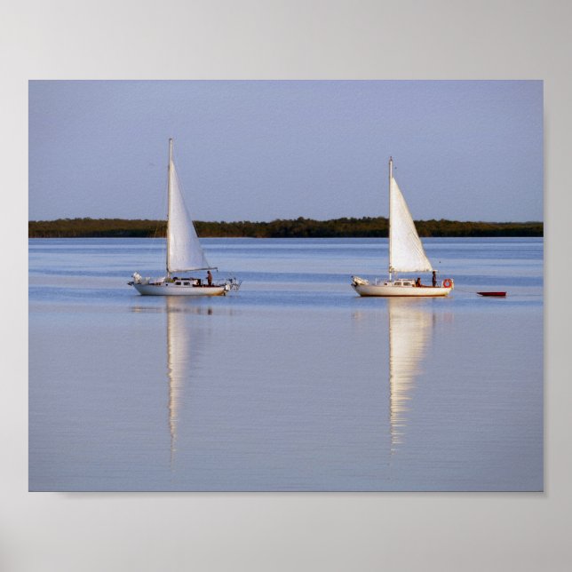 Poster Twin Sailboat Morning Venda 8x10 (Frente)