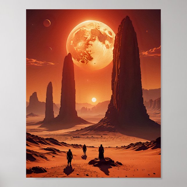 Poster Twin Suns sobre o Planeta do Deserto (Frente)