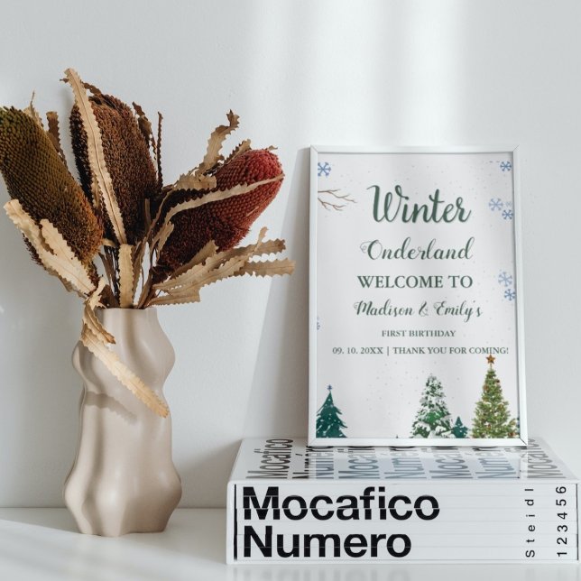 Poster Twin WInter Onderland CHristmas Bem-vindo Aniversá (Criador carregado)