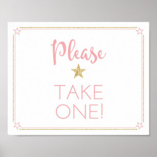 Poster Twinkle Chá de fraldas Pega Um Sinal