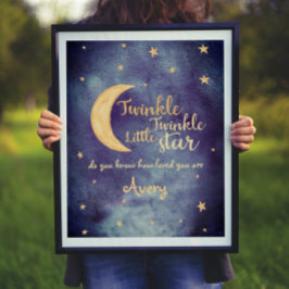Poster Twinkle Twinkle, pequena aquarela estrela