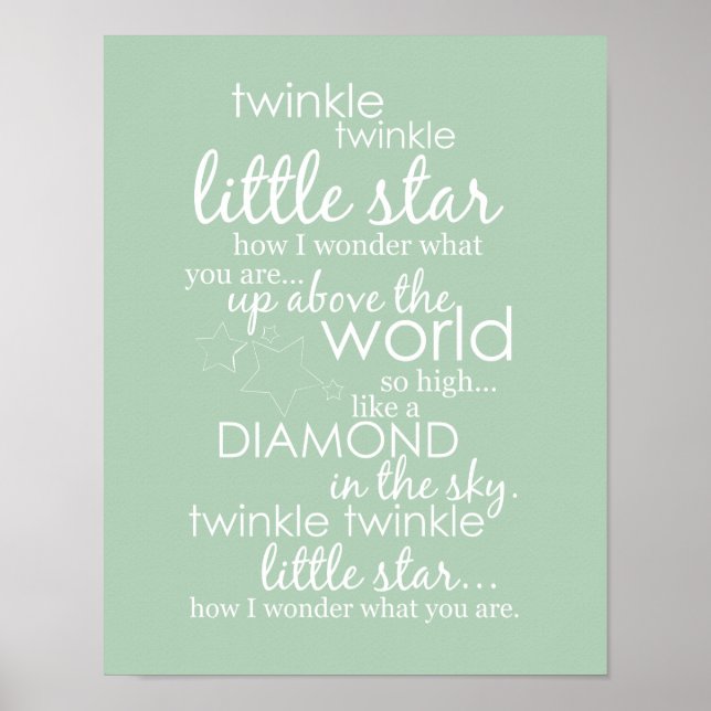 Poster Twinkle Twinkle Pequena Estrela (Frente)