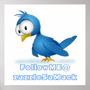 Póster Twitter Siga-me no seu nome de usuário