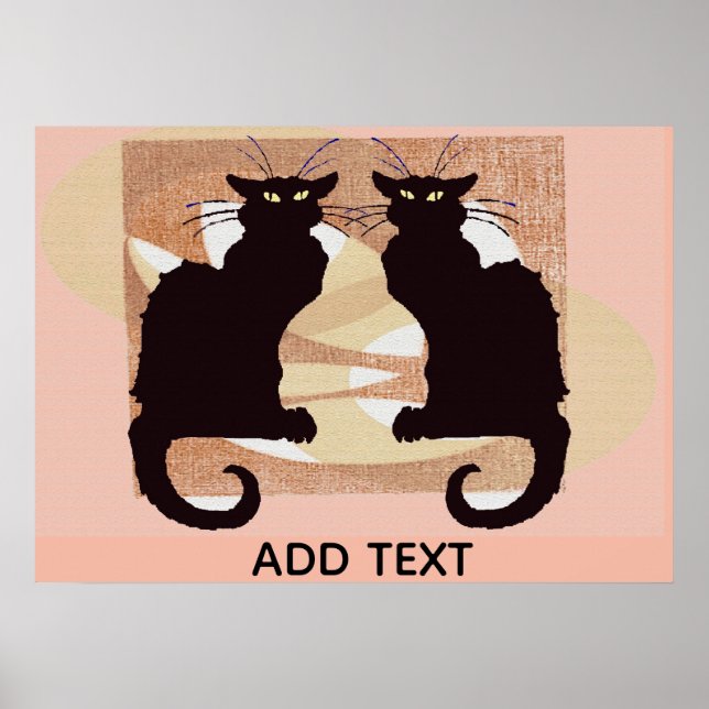 Poster Two Black Cats Print (Frente)