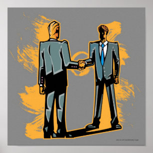 Póster Two businessman shaking hands