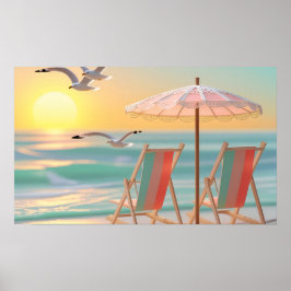 Poster "Two Chairs By The Sea"