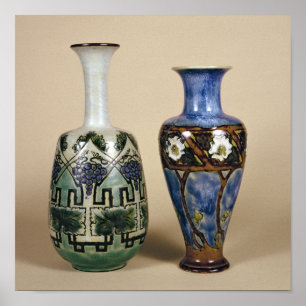 Póster Two Doulton vases by Eliza Simmance, c.1880