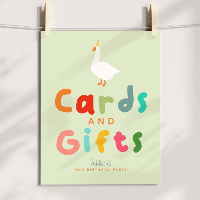 Poster Two Silly goose Cards and Gifts Birthday Sign (Criador carregado)